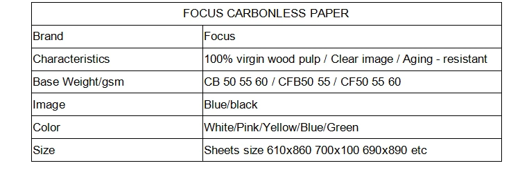 Focus Brand Carbonless NCR Paper Blue / Black Imaging Carbonless Paper 2