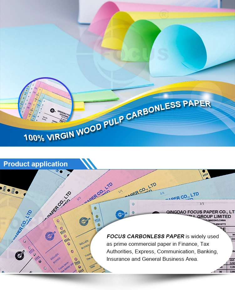 Focus Brand Carbonless NCR Paper Blue / Black Imaging Carbonless Paper 0