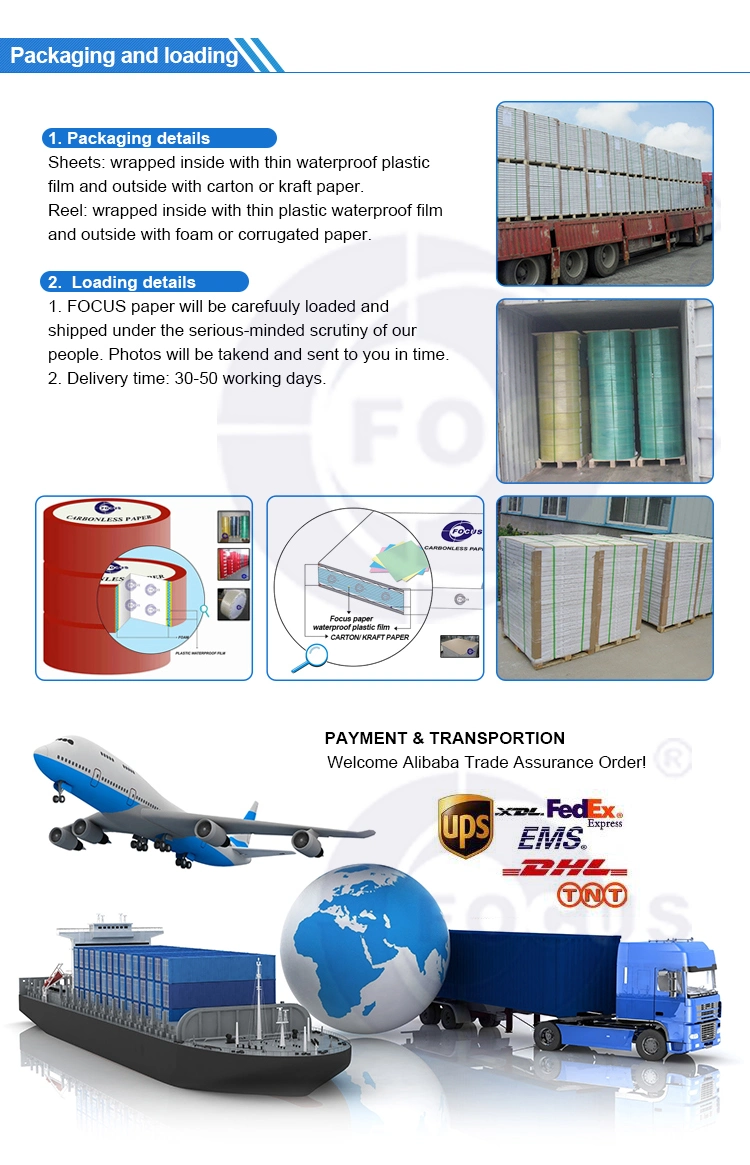 %100 Bakire Kağıt Hamuru Karbonsuz NCR Kağıt &Ccedil;ift Kağıt 50-80gsm 1