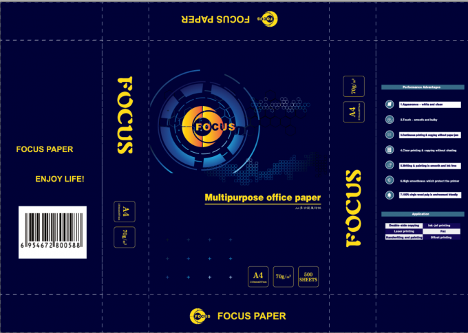 %100 Odun Hamuru Fotokopi Kağıdı OEM A4 Boyut ve Mektup Boyutu 70gsm/75gsm/80gsm 0